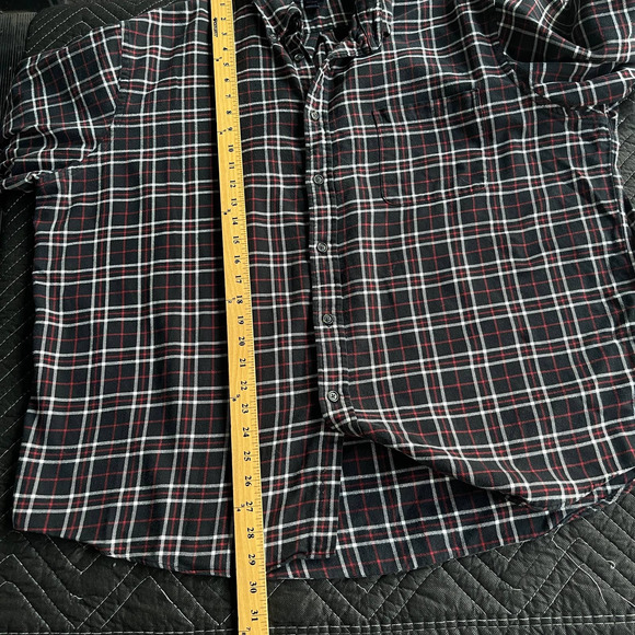 Lands End Flannel Shirt Mens XXL 2X Black Red Button Up Portuguese Flannel - Picture 9 of 9